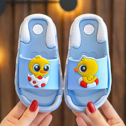 Children's Sandals Slippers Summer Boys  Girls Non-slip Soft Bottom Kids Bathroom Bath Slippers Cartoon Household Duckling Children Baby Slippers