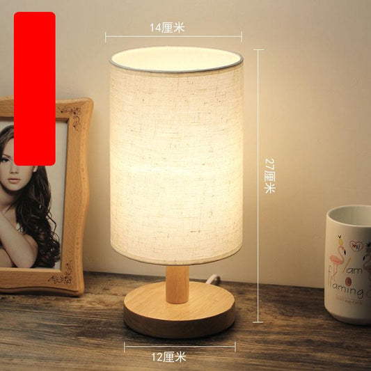 Bedroom Bedside Lamp Night Light Warm Bulb Wood Table Lamp Home Decoration Accessories Lights