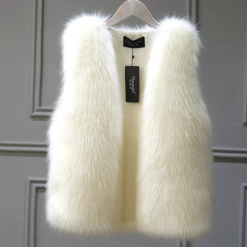 Fur Vest Women's Mid-length Autumn and Winter Imitation Fox Fur Vest Slim Fashion Vest Coat