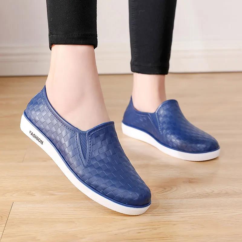 Women's Non-slip Low-top Rain Boots Adult Water Shoes Outer Wear Short Water Boots Kitchen Waterproof Shoes Work Rubber Shoes