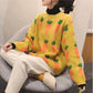 Pofulove Christmas Carrot Sweater Women's Autumn Winter Wear Loose Inner Jumper Long Sleeve Bottoming Sweater