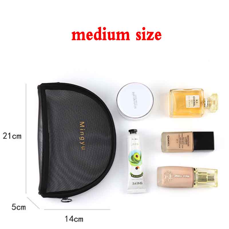 Cosmetic Bag Women's Transparent Simple Mesh Large-capacity Multi-functional Portable Storage Bag Carry-on Wash Bag