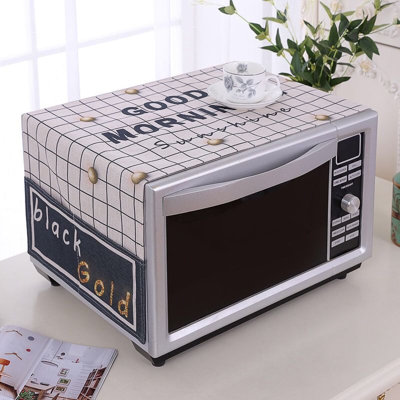 Grease Proofing Storage Bag Kitchen Accessories Double Pockets Dust Covers Microwave Cover Microwave Oven Hood