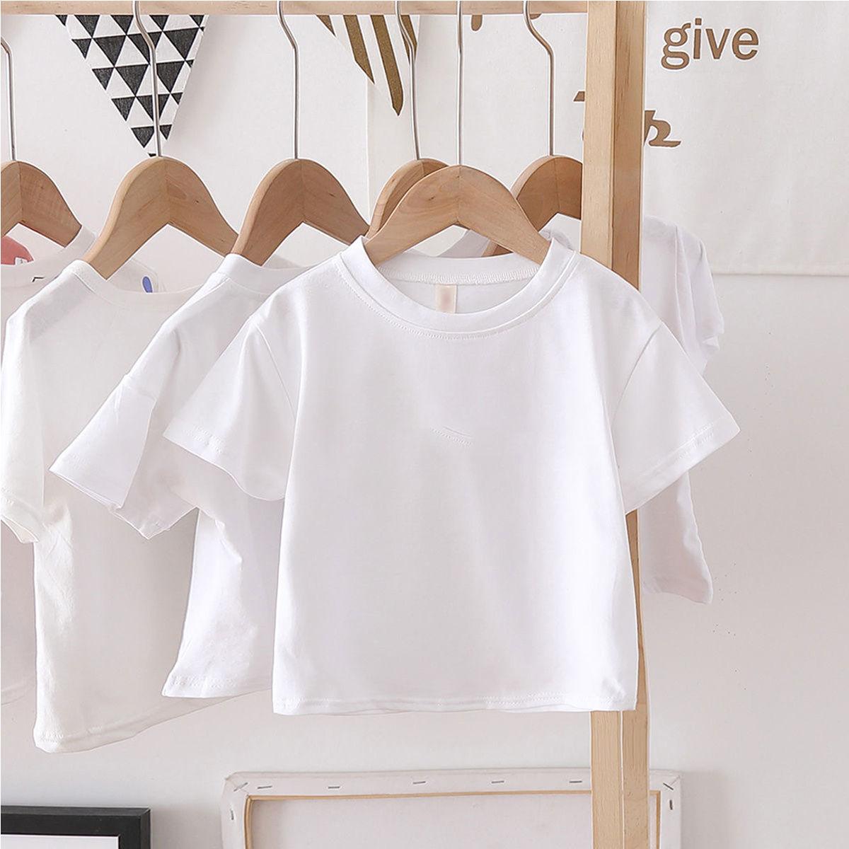 Summer Kids Cute T Shirts Short Sleeve Tops Korean Style O-neck Loose T Shirts For Children Girls Boys