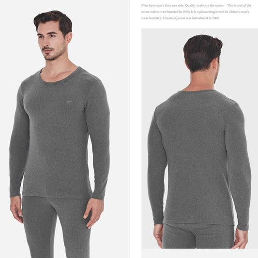 Men Winter Thermal Underwear O-neck Autumn Clothes Tight Suit Thicken Windproof Comfortable Soft Lining Long Sleeve Wearable Versatile Spring Pajamas