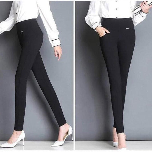 Autumn and Winter Plus Velvet Pants Women's High Waist Outer Wear Leggings Large Size Extra Thick Women's Stretch Pencil Pants Trousers