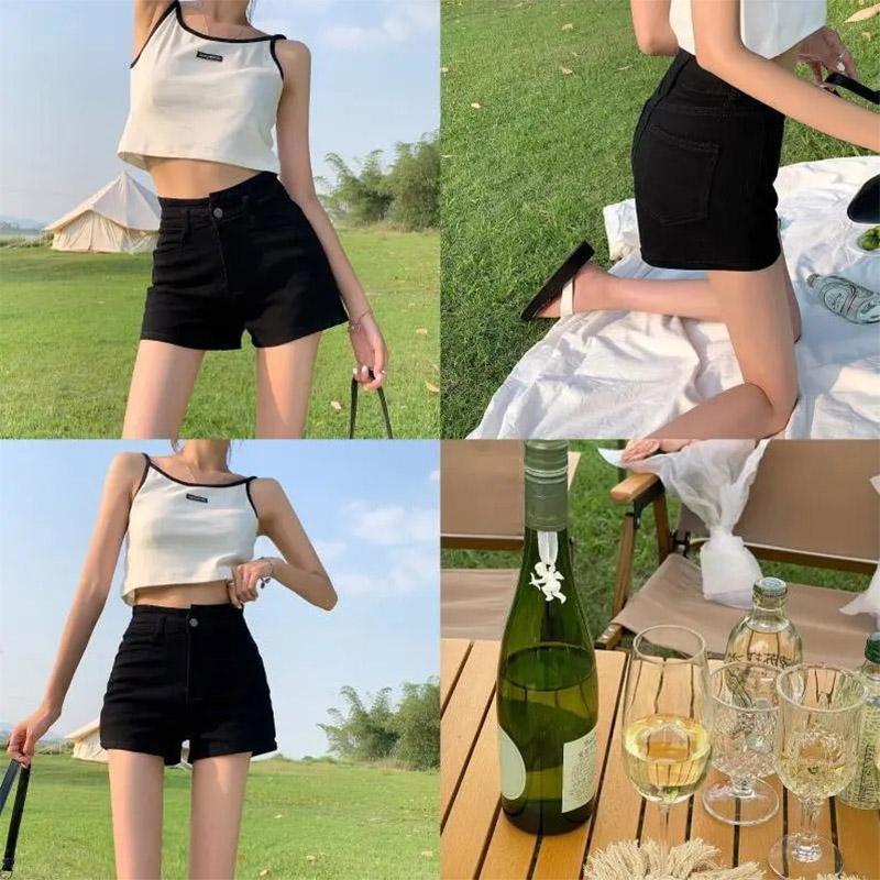 Women's Black Shorts Skinny Jeans High Waist Thin Stretch Pants Girls Summer Shorts