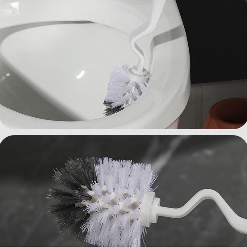 Long-handled Toilet Cleaning Toilet Brush for Dead Ends Toilet Wall-mounted Soft Hair Suit with Base Toilet Brush