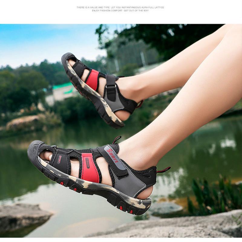 Summer Men's Sandals Outdoor Cow Leather Anti-skid Sports and Leisure Lightweight Fashion Hiking Sandals