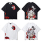 Chinese Trendy T-shirts Summer Oversized O-neck Short Sleeve Casual Pullover Ladies Anime Sexy Girl Print Tees Hip Hop Men Shirt