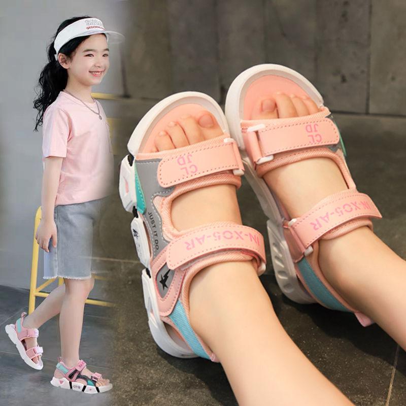 Girls Boys Sandals Beach Shoes Summer Open-toed Breathable Children's Princess Shoes Female Student Sandals