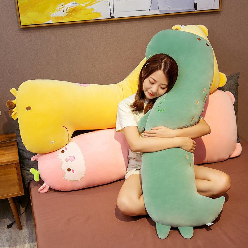 Lovely Washable Dinosaur Long Pillow Plush Dolls Soft Kids Plush Bed Sleeping Plush Doll Cute Kids Doll Gifts