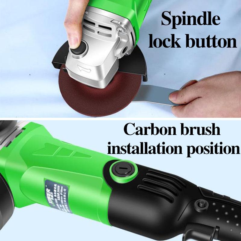 2000W Industrial Powerful Angle Grinder Deluxe Set Handheld Wired Cutter Polisher Can Cut Metal Stone Glass