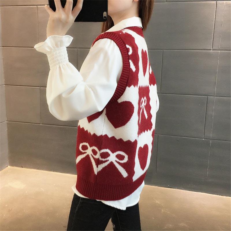 Women's Autumn and Winter Vest Knitted Sweater Layered Retro Coat