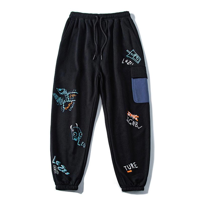 Men's Hip-hop Cartoon Pants, Street Loose, Casual, All-match, Sports Trousers, Youth Overalls