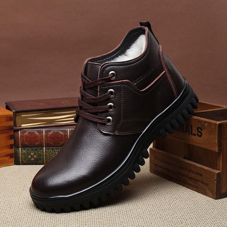 Men's Boots Warm Winter Footwear Men Snow Boots Men Leather Shoes Fur Men Military Boots