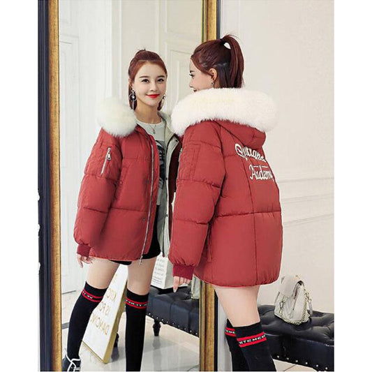 European style High Quality Winter Jacket Women Fur Collar Hooded Female Coat Warm Womens Parka