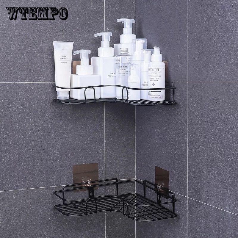 Bathroom Kitchen Shelf Triangular Shower Kitchen Corner Organiser Rack Shelves Basket Hanger Holder