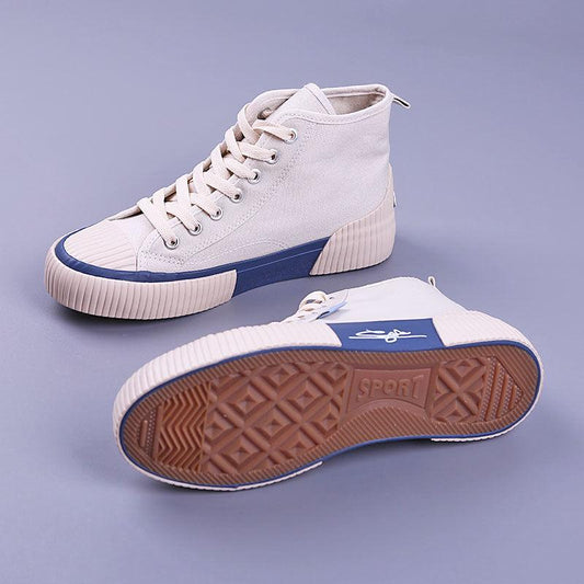 Ladies High-top Canvas Shoes Spring and Summer Korean Student Retro Style Sneakers All-match Casual Sports Shoes