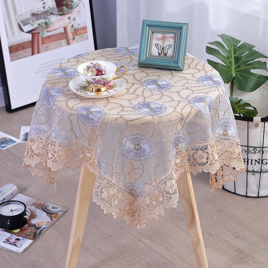 Cloth Dust Covering Lace Embroidered Tablecloth Round Table Rectangular Table Bedside Table Lace Embroidered Cover Towel Table Cloth