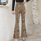 WTEMPO Sexy Leopard High Waist Summer Women Casual Ladies Long Pants  Bell Bottoms Flare Trousers