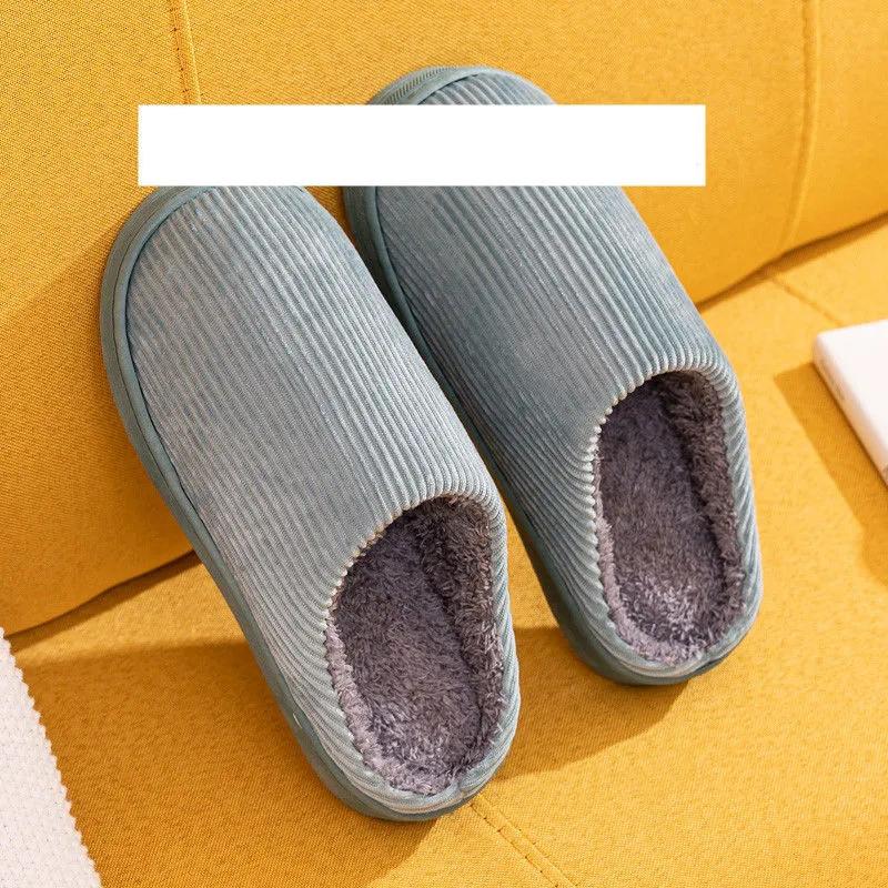 Winter Slippers Women Cotton Shoes Thick Fleece Warm Mens Plus Size Slides Home Indoor Casual Slippers