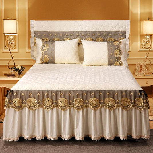 European-style Thick Lace Bed Skirt Bedroom Home One-piece Bedspread Sheets