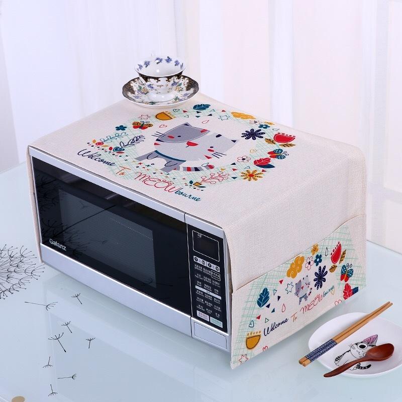 Grease Proofing Storage Bag Kitchen Accessories Double Pockets Dust Covers Microwave Cover Microwave Oven Hood