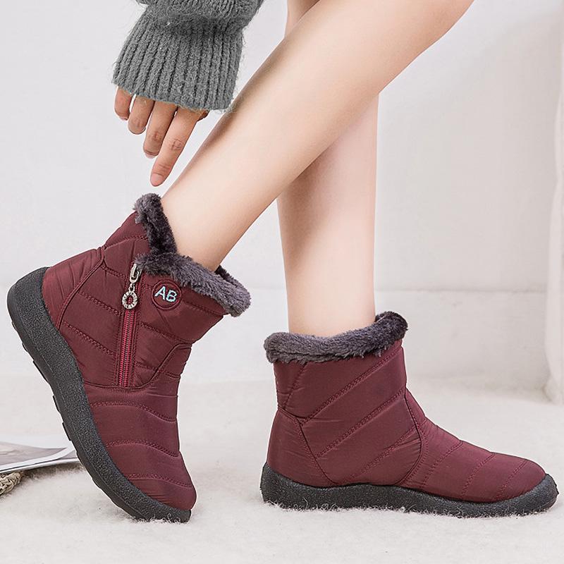 Winter Boots Women's Boots Mother Shoes Waterproof Ankle Boots Women Rain Warm Fur Foot High Quality