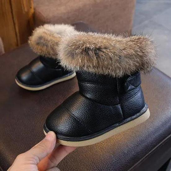 Children Warm Boots Boys Girls Winter Snow Boots with Fur 1-6 Years Kids Snow Boots Children Soft Bottom Shoes