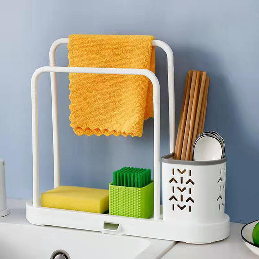 Drain Rack Hanging Dish Cloth Rag Shelf Kitchen Supplies Scouring Arrangement Shelf Sink Storage Rack Home Organizer Towel Rack