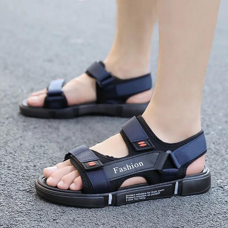 Summer Men's Sandals Large Size Casual Non-slip Beach Driving Cool Shoes Soft Sole Flat Sports Slippers