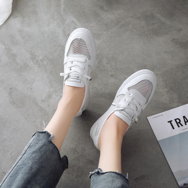 2021 New Spring Summer All-match Mesh Breathable Sneakers All-match Casual White Shoes Lazy Shoes Tide