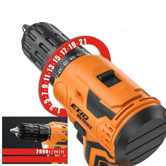 Luxury Cordless Drill Set Portable Electric Screwdriver Rechargeable Impact Drill with Two Batteries and Tool Box