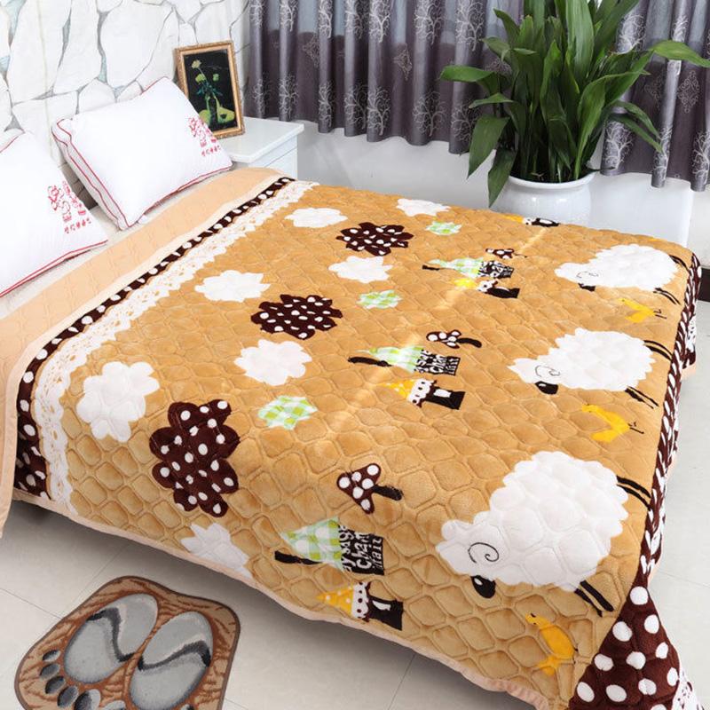 Warmth In Winter Soft Coral Fleece Blanket Breathable Sheet Quilted Non-slip Double Layer Flannel Blanket Warm Cover Blanket Leisure Blanket