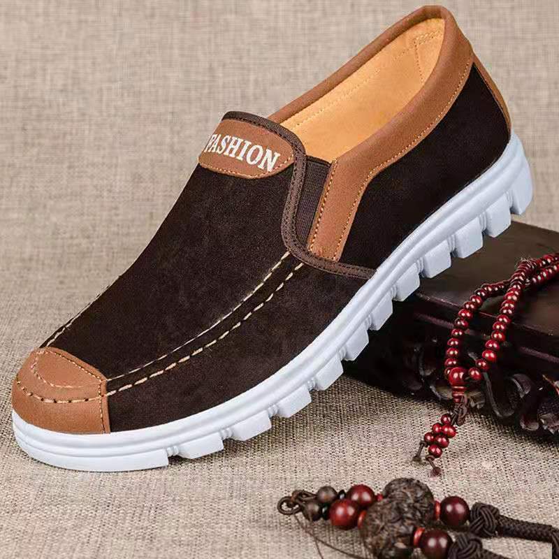 Men's Casual Clearance Shoes Spring and Autumn Breathable Soft-soled Canvas Shoes Non-slip Shoes