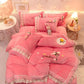 Thicken Plus Velvet Warm Coral Velvet Solid Color Fleece Bedding Princess Style High-grade Milk Velvet Four-piece Crystal Velvet