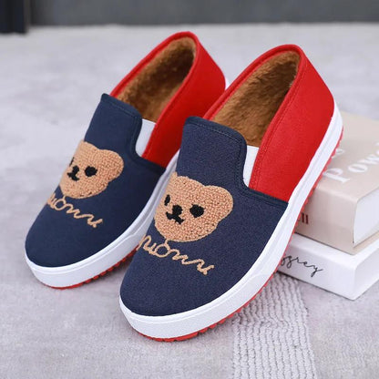 Autumn and Winter Plus Velvet Warm and Non-slip Women's Shoes Flat All-match Cotton Shoes