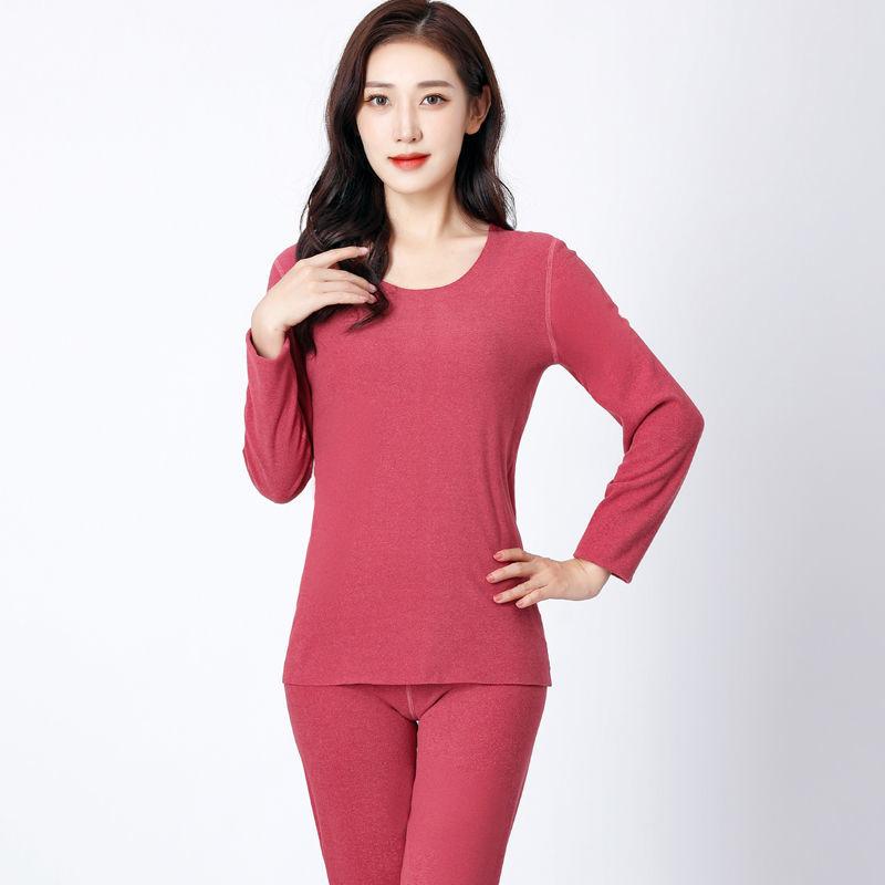 Winter Thermal Underwear Women Plus Velvet Thick Double-sided Velvet Self-heating Autumn Clothes Long Trousers Ladies Suit