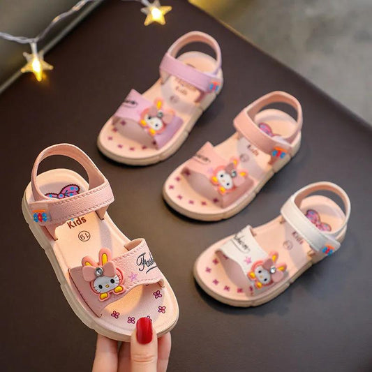 Girls' Sandals Summer Princess Shoes Baby Fashion Soft-soled Shoes Little Girls Open-toed Beach Shoes