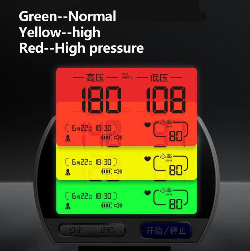 Color Screen Electronic Blood Pressure Monitor Sphygmomanometer Smart Pulse Tester Wrist Pressure Meter