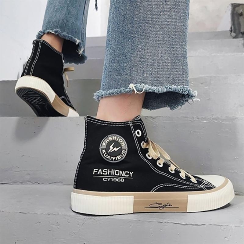 Korean Style Trendy All-match Shoes Hong Kong Style Casual Cloth Shoes Summer High-top Canvas Sneakers