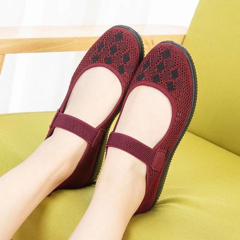 Summer Cloth Shoes Women's Net Shoes Breathable Mesh Non-slip Mother Shoes Granny Net Yarn Shoes Ladies Hollow Thin Section