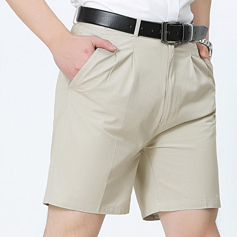 Summer Loose Men's Cotton Five-point Pants Middle-aged and Elderly Men's Plus Fat Large Size Casual Suit Shorts