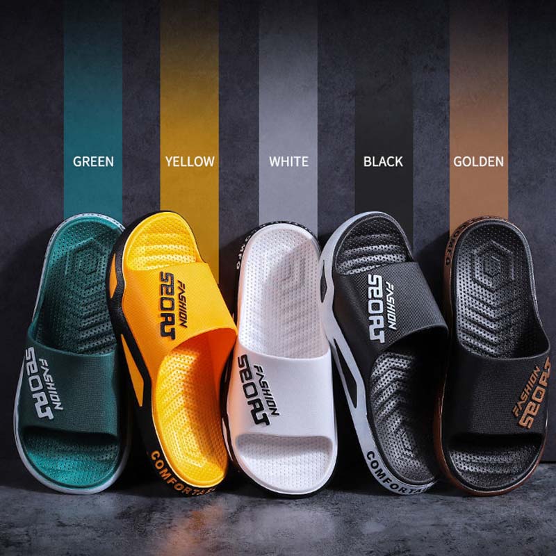 Summer Korean Style Slippers Men's Personality Trend Outer Wear Home Bathroom Non-slip Thick Bottom Wear-resistant Men's Sandals and Slippers