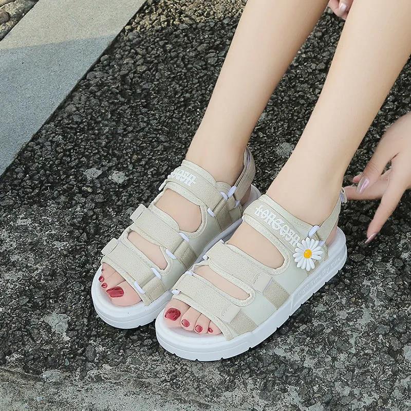 Fashion Daisy Sandals Women's Velcro Sports Beach Shoes for Summer Wear