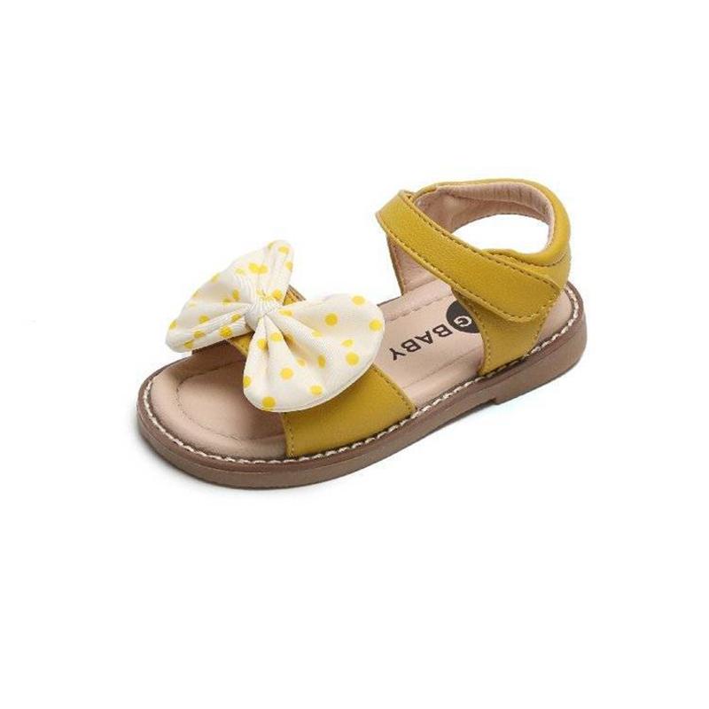 Girls Sandals Summer Open-toed Children's Soft Bottom Children's Beach Shoes Bow Princess Shoes Non-slip