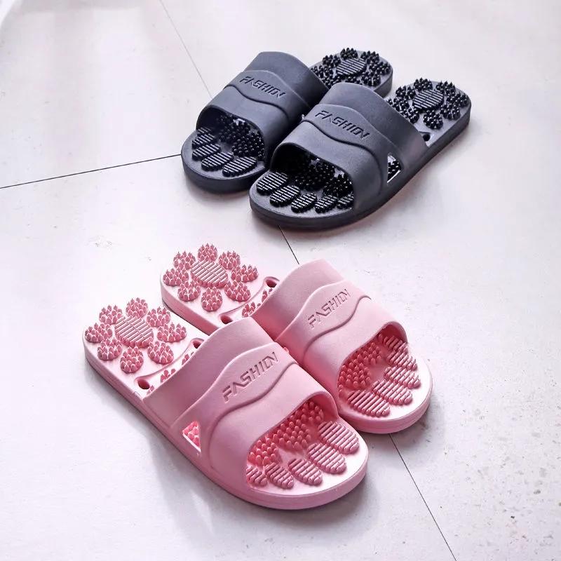 Massage Slippers Summer Men and Women Non-slip Soft Bottom Bathroom Bath Leaking Couple Bedroom Flip-flops Sandals and Slippers