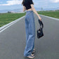 Wide Legs and High Waist Jeans for Woman Loose Straight-leg Trousers  Denim Pants Blue Thin Jeans Summer