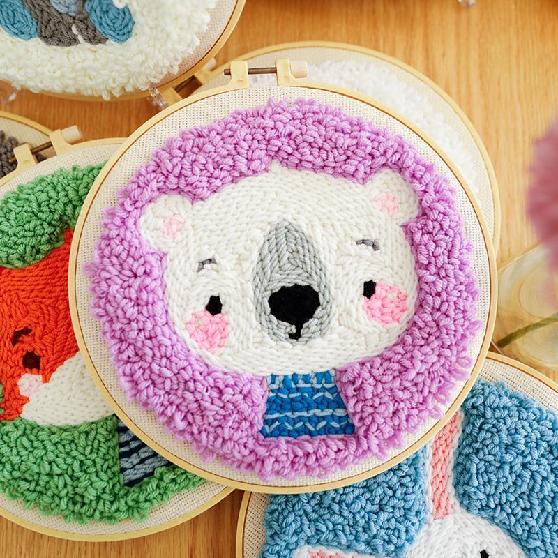 Russian Poke Embroidery Handmade Embroidery Wool Diy Material Package Cartoon Embroidery Rubbing Embroidery Suit Wool Painting